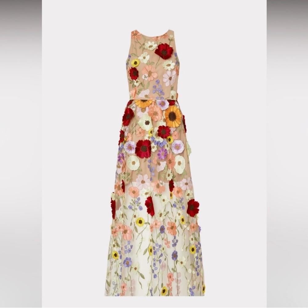 Milly Hannah 3D Embroidered Dress - Size 8